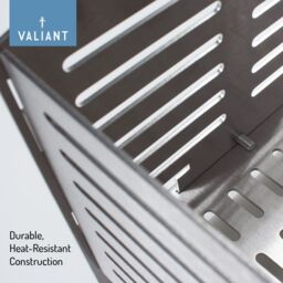 Valiant Pellet Burner Basket Box for Wood Burning Stoves, Fireplaces, Fire Pits & Outdoor Heating in Metallic Silver - thumbnail 2