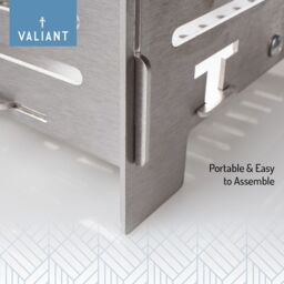 Valiant Pellet Burner Basket Box for Wood Burning Stoves, Fireplaces, Fire Pits & Outdoor Heating in Metallic Silver - thumbnail 6