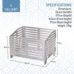 Valiant Pellet Burner Basket Box for Wood Burning Stoves, Fireplaces, Fire Pits & Outdoor Heating in Metallic Silver - thumbnail 7