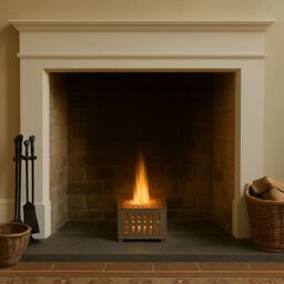 Valiant Pellet Burner Basket Box for Wood Burning Stoves, Fireplaces, Fire Pits & Outdoor Heating in Metallic Silver - thumbnail 9