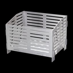 Valiant Pellet Burner Basket Box for Wood Burning Stoves, Fireplaces, Fire Pits & Outdoor Heating in Metallic Silver - thumbnail 3