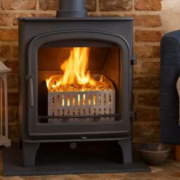 Valiant Pellet Burner Basket Box - For Wood Burning Stoves, Fireplaces, Fire Pits & Outdoor Heating in Metallic Silver