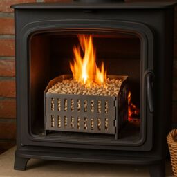 Valiant Pellet Burner Basket Box for Wood Burning Stoves, Fireplaces, Fire Pits & Outdoor Heating in Metallic Silver - thumbnail 8