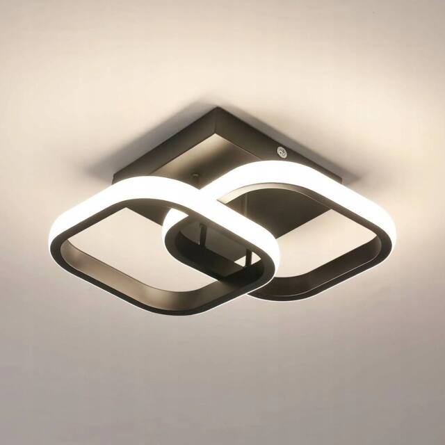COMELY 22W Square Modern Aluminum LED Ceiling Light, Natural light 4500K in Black - image 1