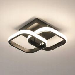 COMELY 22W Square Modern Aluminum LED Ceiling Light, Natural light 4500K in Black - thumbnail 1