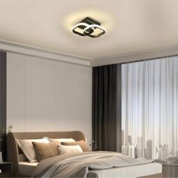 COMELY 22W Square Modern Aluminum LED Ceiling Light, Natural light 4500K in Black - thumbnail 4