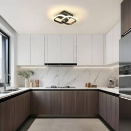 COMELY 22W Square Modern Aluminum LED Ceiling Light, Natural light 4500K in Black - thumbnail 3