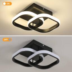 COMELY 22W Square Modern Aluminum LED Ceiling Light, Natural light 4500K in Black - thumbnail 7