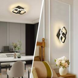 COMELY 22W Square Modern Aluminum LED Ceiling Light, Natural light 4500K in Black - thumbnail 5