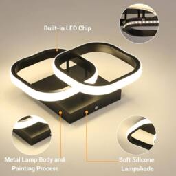 COMELY 22W Square Modern Aluminum LED Ceiling Light, Natural light 4500K in Black - thumbnail 9