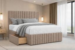 "Nexus Mattresses Ltd Verona Plush Divan 2 Drawers Foot-End 12""Footboard 54""Headboard in Bronze - Size: King" - thumbnail 3