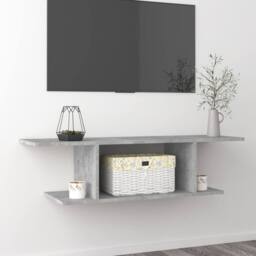 Berkfield Home Wall Mounted TV Cabinet Concrete Grey 103x30x26.5 cm - thumbnail 2