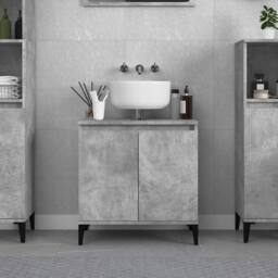 Berkfield Home Sink Cabinet Concrete Grey 58x33x60 cm Engineered Wood - Size: 58 x 33 x 60 cm