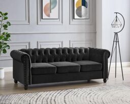 Home Detail Chester 3 Seater Sofa in Black - thumbnail 1