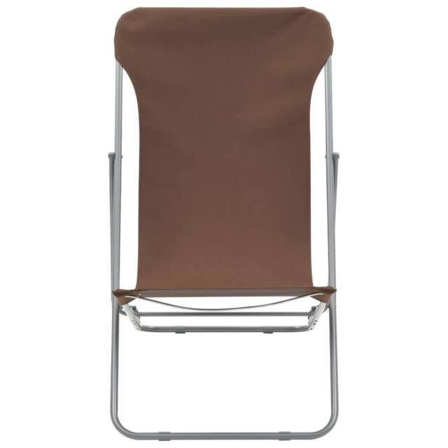 Berkfield Home Durable Folding Beach Chairs 2 pcs Steel & Oxford Fabric Brown - image 1