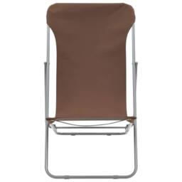 Berkfield Home Durable Folding Beach Chairs 2 pcs Steel & Oxford Fabric Brown