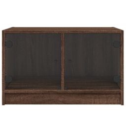 Berkfield Home Coffee Table with Glass Doors Brown Oak 68x50x42 cm - Size: 68 x 50 x 42 cm - thumbnail 6