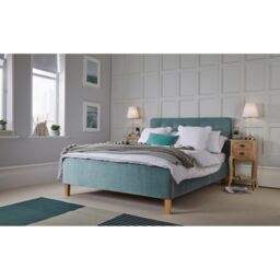 Lemon Pavilion Furniture Pierre 5.0 Kingsize Bed - Velvet - L217 x W160.5 x H104 cm - Aqua in Blue - Size: King - thumbnail 3