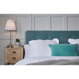 Lemon Pavilion Furniture Pierre 5.0 Kingsize Bed - Velvet - L217 x W160.5 x H104 cm - Aqua in Blue - Size: King - thumbnail 2