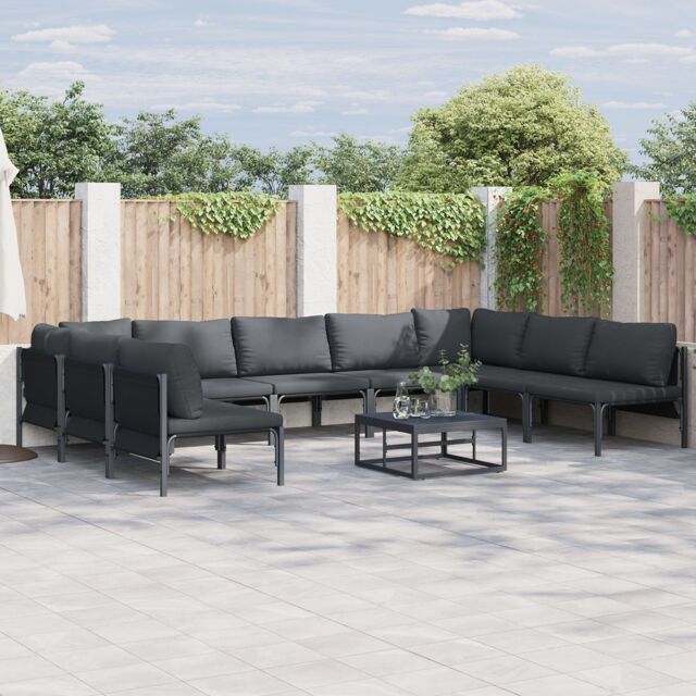 Berkfield Home Garden Sofa Set 10 pcs Anthracite Steel - image 1
