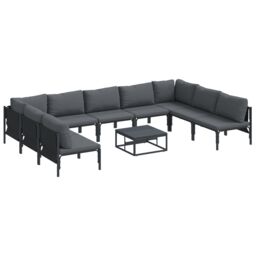 Berkfield Home Garden Sofa Set 10 pcs Anthracite Steel - thumbnail 2