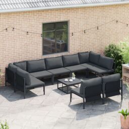 Berkfield Home Garden Sofa Set 10 pcs Anthracite Steel - thumbnail 3