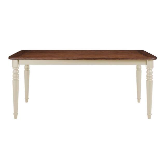 Statement Furniture Queensbury Large Dining Table with Oak Top in Cream - image 1