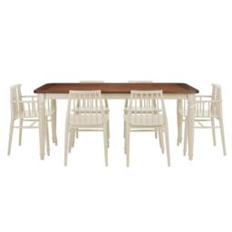Statement Furniture Queensbury Large Dining Table with Oak Top in Cream - thumbnail 6