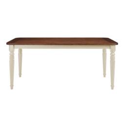 Statement Furniture Queensbury Large Dining Table with Oak Top in Cream