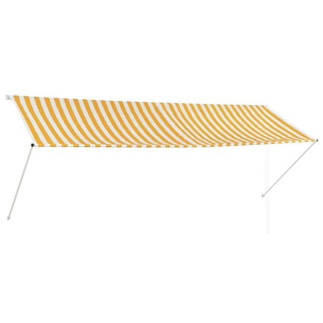 Berkfield Home Retractable Awning 350x150 cm Yellow & White - image 1