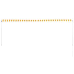 Berkfield Home Retractable Awning 350x150 cm Yellow & White - thumbnail 4