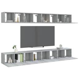 Berkfield Home TV Cabinets 8 pcs Grey Sonoma 60x30x30 cm Engineered Wood - Size: 60 x 30 x 30 cm - thumbnail 3