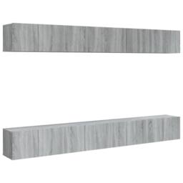 Berkfield Home TV Cabinets 8 pcs Grey Sonoma 60x30x30 cm Engineered Wood - Size: 60 x 30 x 30 cm - thumbnail 1