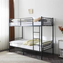 EONLION Black 3FT Metal Bunk Bed - Size: Single - thumbnail 1