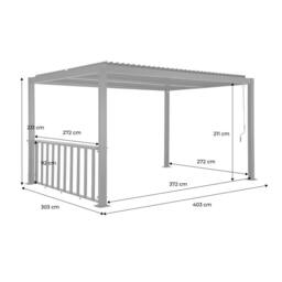 sweeek Louvered pergola 4x3m & 3m narrow counter in Dark Grey - thumbnail 4