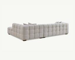 Stratus Interiors Aluxo Tribeca Corner Sofa Bubble Teddy Boucle Fabric, 310Wx184Dx71H in Light Beige - thumbnail 2