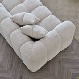 Stratus Interiors Aluxo Tribeca Corner Sofa Bubble Teddy Boucle Fabric, 310Wx184Dx71H in Light Beige - thumbnail 4