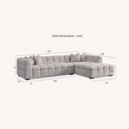 Stratus Interiors Aluxo Tribeca Corner Sofa Bubble Teddy Boucle Fabric, 310Wx184Dx71H in Light Beige - thumbnail 6