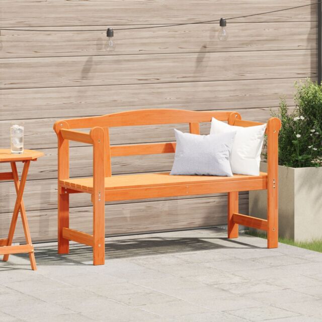Berkfield Home Outdoor Bench Acacia 119x76x44 cm Solid Wood Pine in Brown - Size: 119 x 76 x 44 cm - image 1