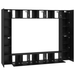 Berkfield Home TV Cabinet with Shelf 10 pcs Black oak Medium 30.5 x 30 x 90 cm - thumbnail 7
