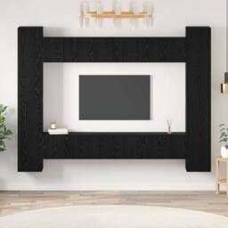 Berkfield Home TV Cabinet with Shelf 10 pcs Black oak Medium 30.5 x 30 x 90 cm - thumbnail 2