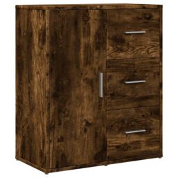 Berkfield Home Sideboards 2 pcs Smoked Oak 60x31x70 cm Engineered Wood in Brown - Size: 60 x 31 x 70 cm - thumbnail 4