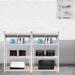EONLION Racking Garage Shelving Storage in Silver - Size: 1000mm × 2000mm - thumbnail 1