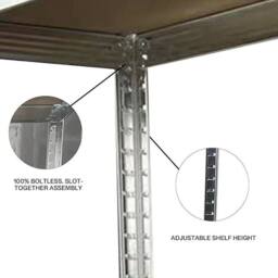 EONLION Racking Garage Shelving Storage in Silver - Size: 1000mm × 2000mm - thumbnail 3