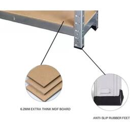 EONLION Racking Garage Shelving Storage in Silver - Size: 1000mm × 2000mm - thumbnail 4