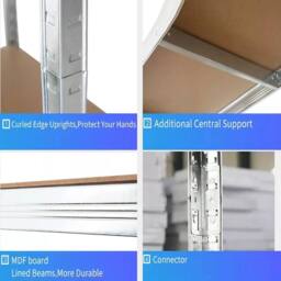 EONLION Racking Garage Shelving Storage in Silver - Size: 1000mm × 2000mm - thumbnail 5