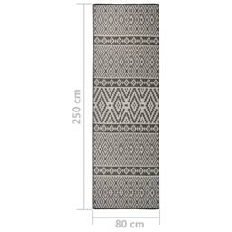 Berkfield Home Outdoor Flatweave Rug 80x250 cm Black Stripes - Size: Medium - thumbnail 6