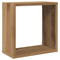 Berkfield Home Wall Cube Shelves 4 pcs Artisan Oak 30x15x30 cm Engineered Wood in Brown - Size: 30 x 15 x 30 cm - thumbnail 4
