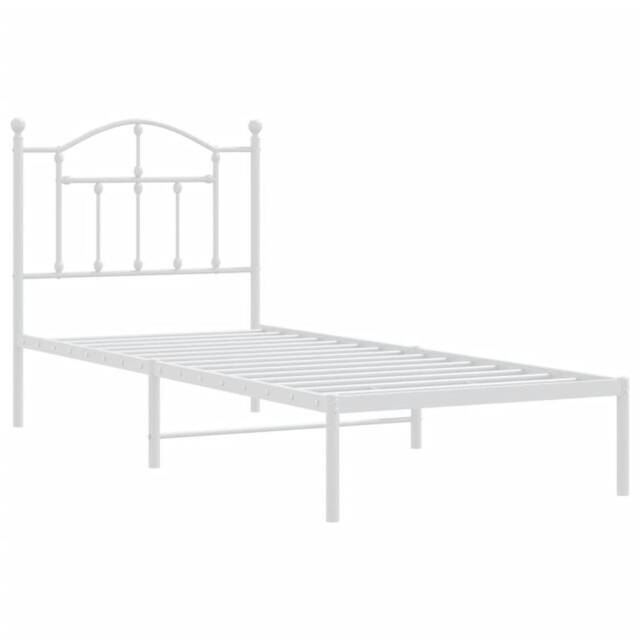 Berkfield Home Metal Bed Frame with Headboard White 80x200 cm - image 1