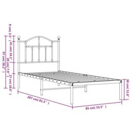 Berkfield Home Metal Bed Frame with Headboard White 80x200 cm - thumbnail 9